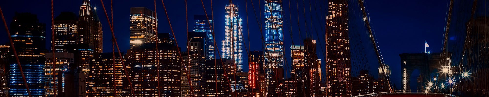 New York City buildings at night